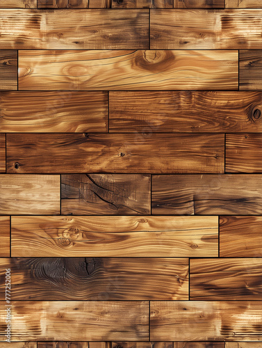 Realistic wooden planks with a seamless pattern