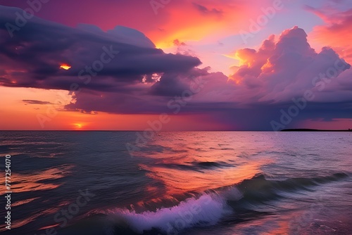 sunset over the sea © uzair