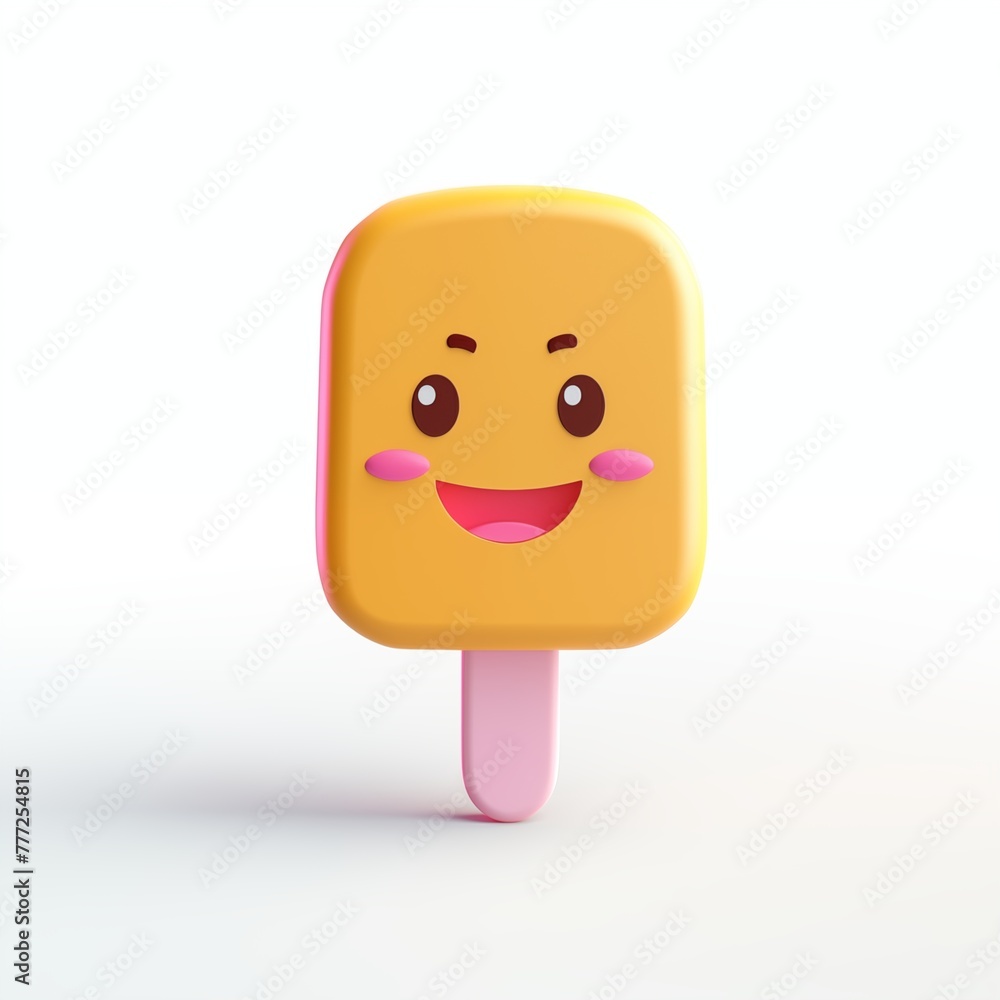 Fototapeta premium Cheerful Animated Ice Cream Character Illustration
