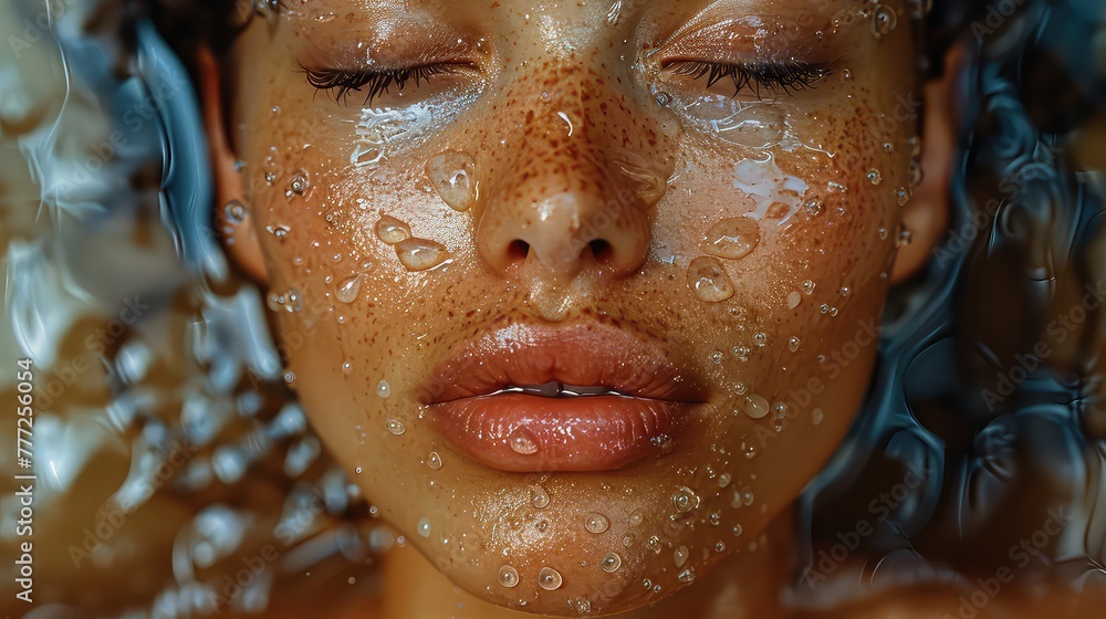 woman in shower with amazing skincare and soft water and light woman in shower with amazing skincare and soft water and light