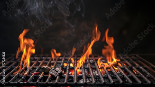 Flaming grill. Generative AI