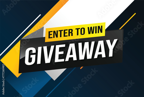 giveaway enter and win word vector illustration 3d style for social media landing page, template, ui, web, mobile app, poster, banner, flyer, background, gift card, coupon, label, wallpaper

