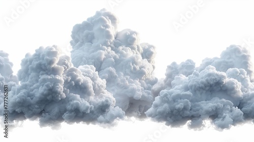 The abstract realistic cloud and cumulus are rendered in 3D on a white background.