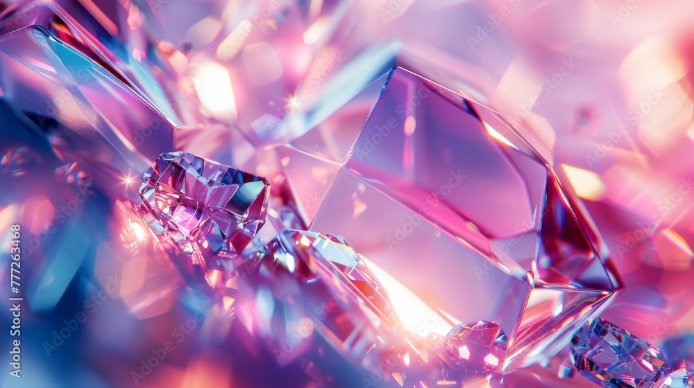 A 3D rendering of an abstract crystal glass background. A trending fashion wallpaper. A 3D rendering of an abstract crystal glass background. A trending fashion wallpaper.