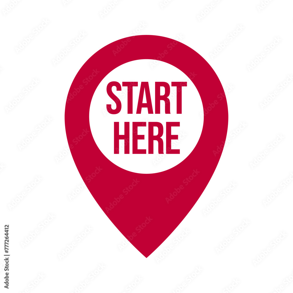 Start here text button template Isolated on white background Start here text button template Isolated on white background