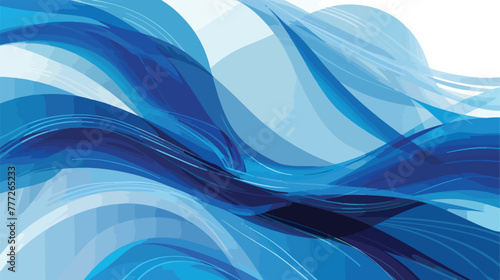 Blue abstract curve pattern background. Flat isolated