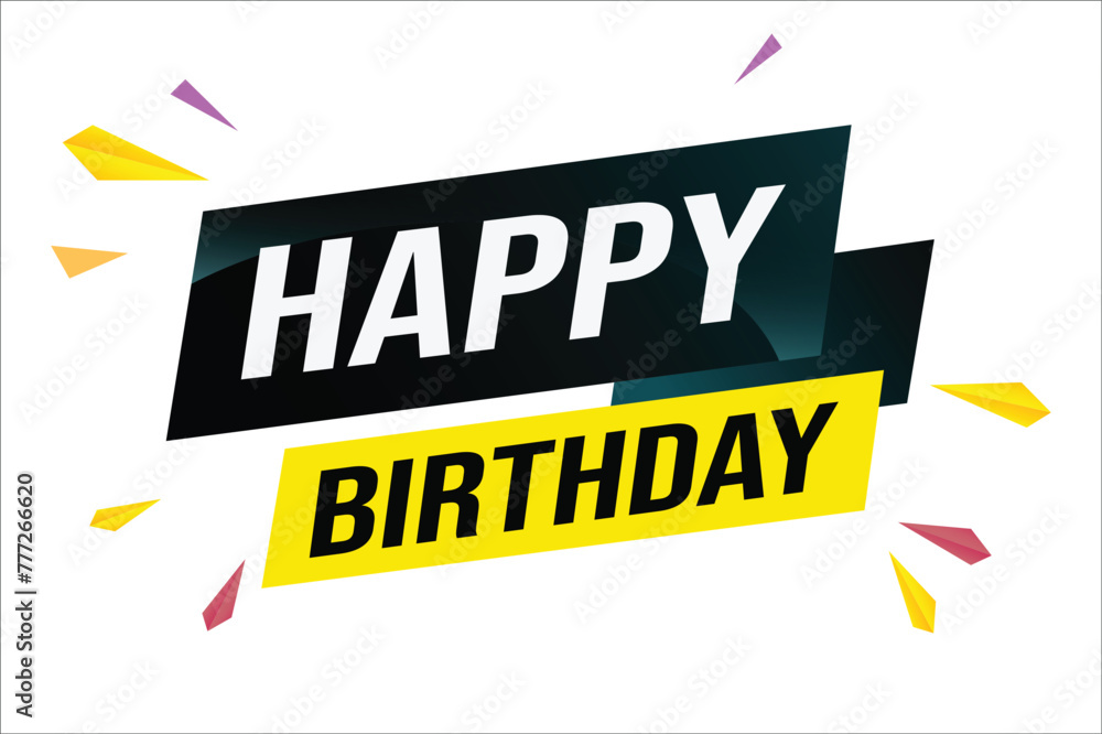 happy birthday word concept vector illustration with lines modern futuristic 3d style for landing page template web mobile app poster banner flyer background gift card coupon label wallpaper

