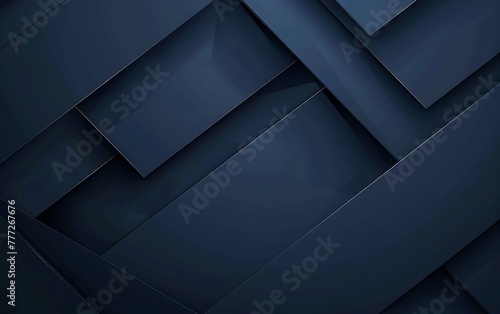 Dark blue background with geometric shapes and shadows