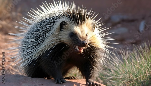 A-Porcupine-With-Its-Spines-Bristling-Ready-To-De- 2 © Kashiefa