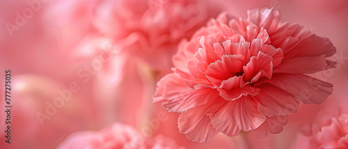 A few carnations  close-up shots  with empty copy space