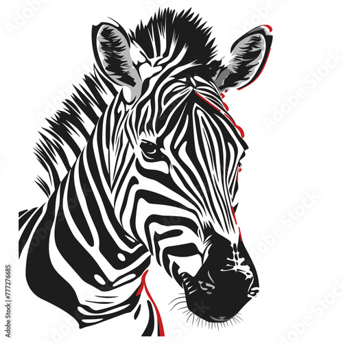 vector zebra on white background .Generative AI