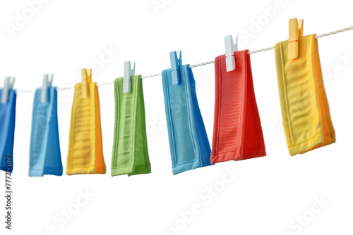 Plastic Clotheslines Overview isolated on transparent background