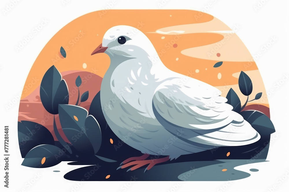 generated illustration of white dove symbol of peace