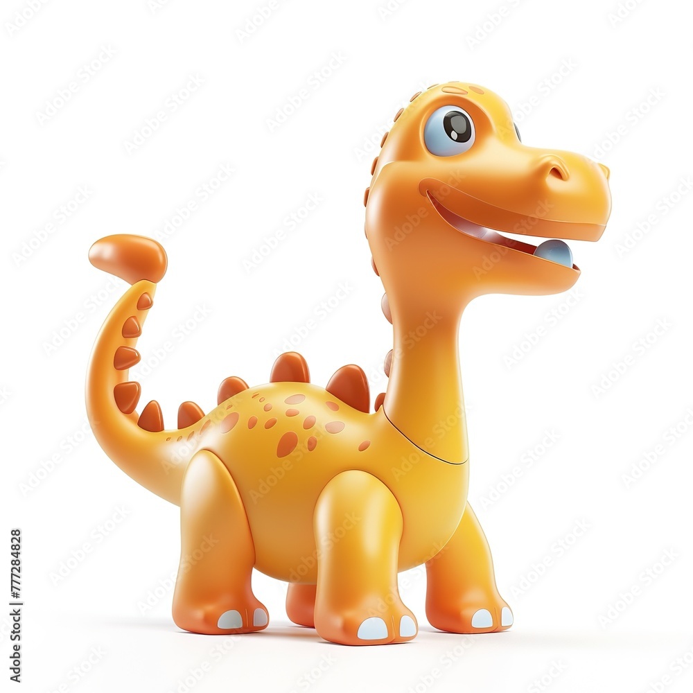 A 3D toy cute dinosaur isolated on white background ai generative A 3D toy cute dinosaur isolated on white background ai generative