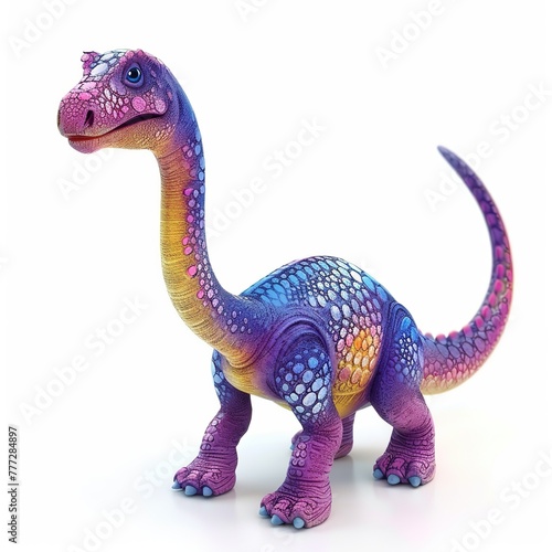 A 3D toy cute dinosaur isolated on white background ai generative