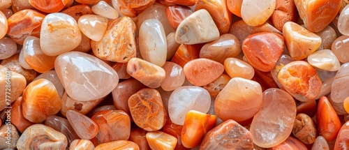 Close-up of a colorful collection of smooth, multicolored stones, offering a rich texture and natural variety. photo