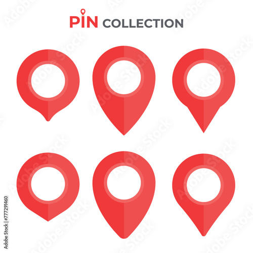 Location pointer icon set. Map pins set. Location symbols collection. GPS navigation pointer. Navigation concept. Place indicator. Geolocation signs set. Geotargeting pin. Vector graphic