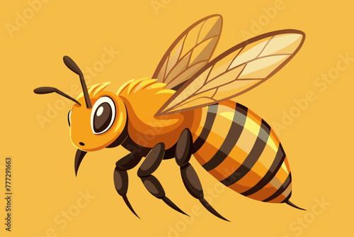 sideways bee vector 