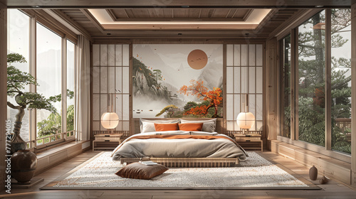luxury master bedroom, AI Generative. photo