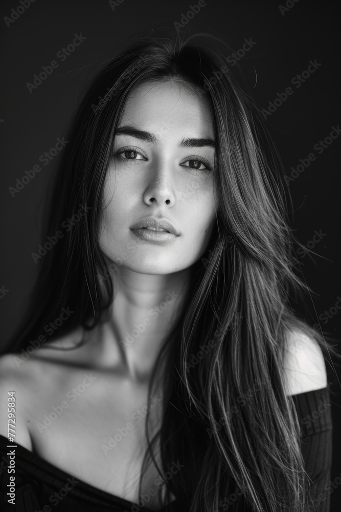 portrait of a beautiful woman with a long hair portrait of a beautiful woman with a long hair