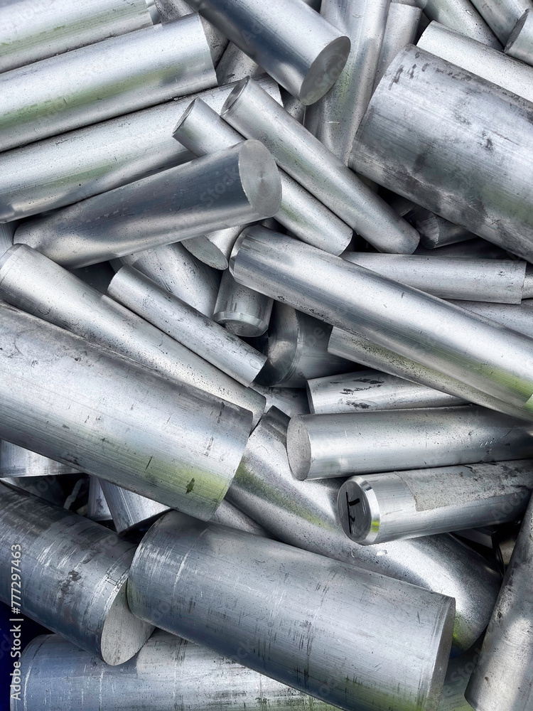 Aluminium scrap bar ends ready to be recycled Aluminium scrap bar ends ready to be recycled