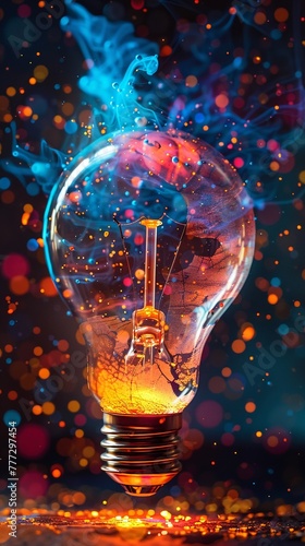 A light bulb, pushing boundaries of imagination with a unique and unconventional concept