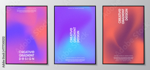Blurred gradient bright colorful abstract background set. Pastel Color Art image graphic design for Covers, Posters, brochures, and banners.Vector illustration.