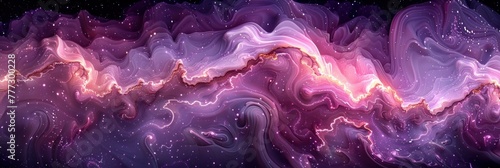 Purple and black background with star and swirl designs