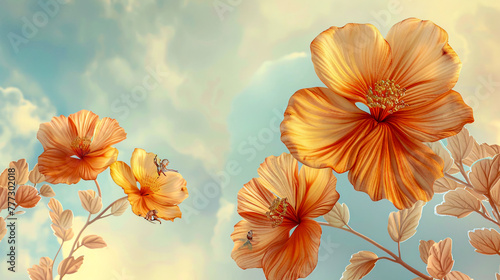 Wallpaper Mural Vibrant hibiscus flower in bloom, colorful floral beauty in nature Torontodigital.ca