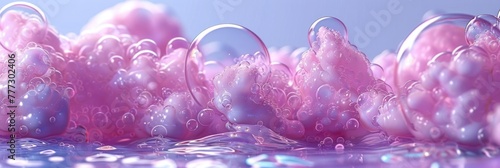 Close-up view of multiple bubbles clustered together in water photo