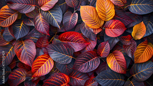 Vibrant leaves pattern  natures beauty in colorful seasonal foliage
