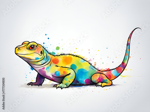 Painting renderings of colorful reptiles  lizards  and chameleons  as well as illustrations and picture books  