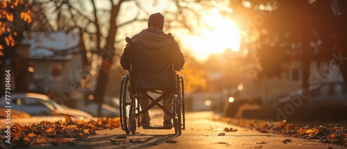 A wheelchairbound individual with degenerative arthritis photo