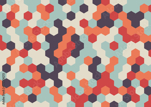 abstract retro design background with hexagon shapes 
