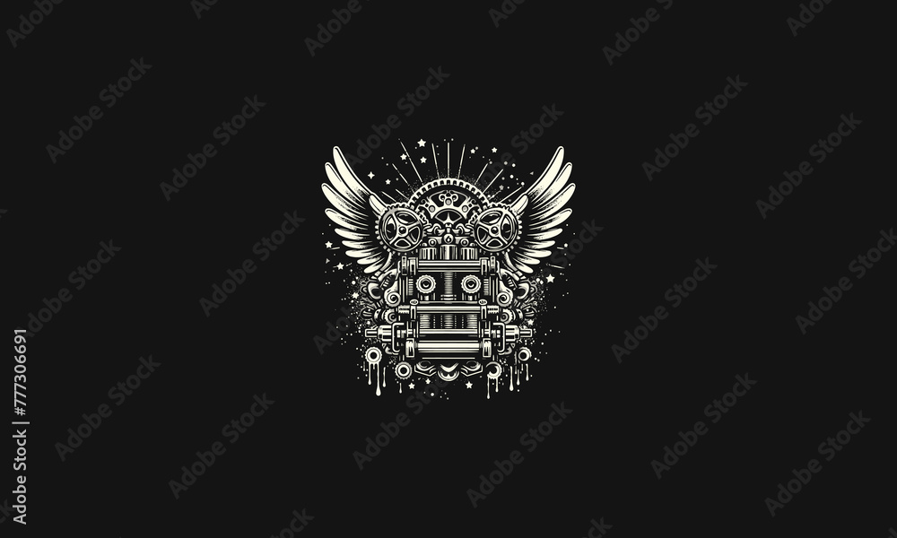 Obraz premium machine with wings vector illustration artwork design