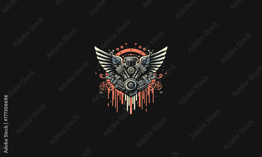 Obraz premium machine with wings vector illustration artwork design