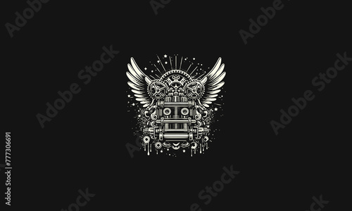 machine with wings vector illustration artwork design