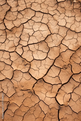 Cracked earth texture showing effects of severe drought