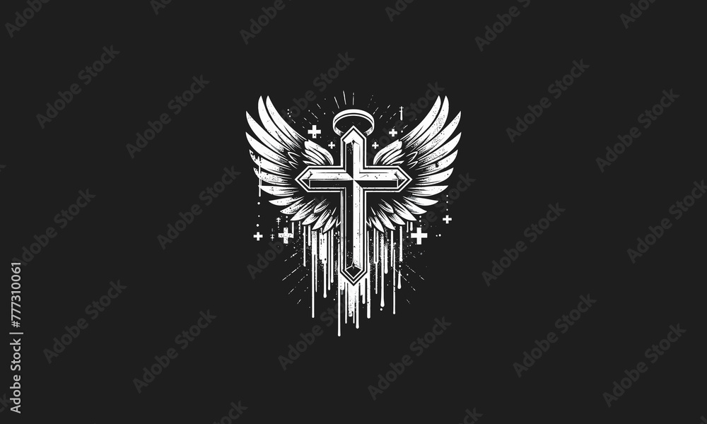 cross with wings vector illustration artwork design cross with wings vector illustration artwork design