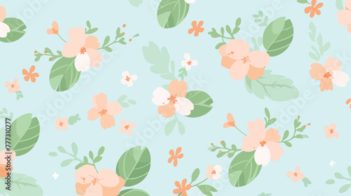 Beautiful vector illustration with mint flowers. Se