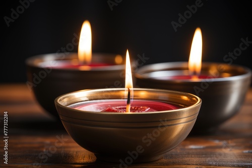 Dark background on the theme of occultism, esotericism and magic - Flame of a burning candle