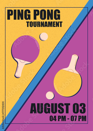 Trending poster, poster for ping pong, table tennis, sports games and events. Vector illustration © Sonika