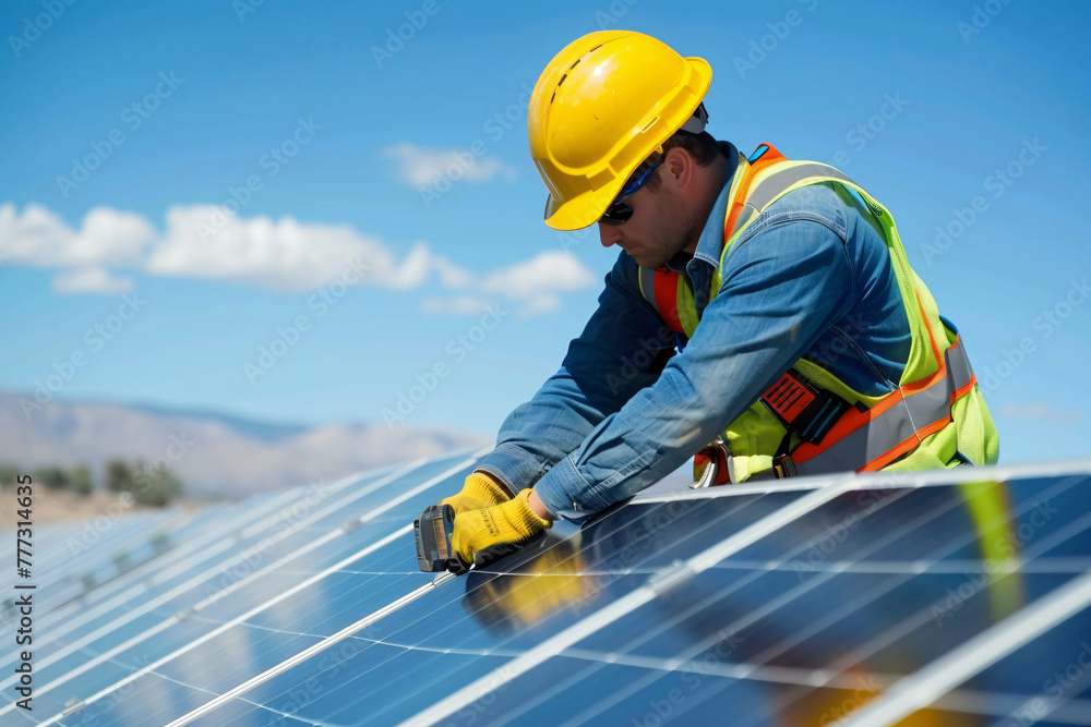 custom made wallpaper toronto digitalWorking on Solar Panels: Harnessing Renewable Energy - Generative AI.