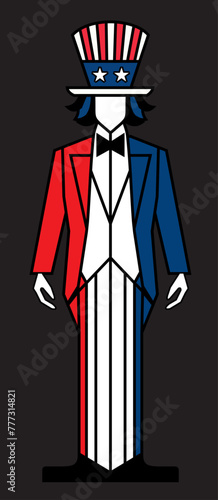 Faceless Uncle Sam Outline