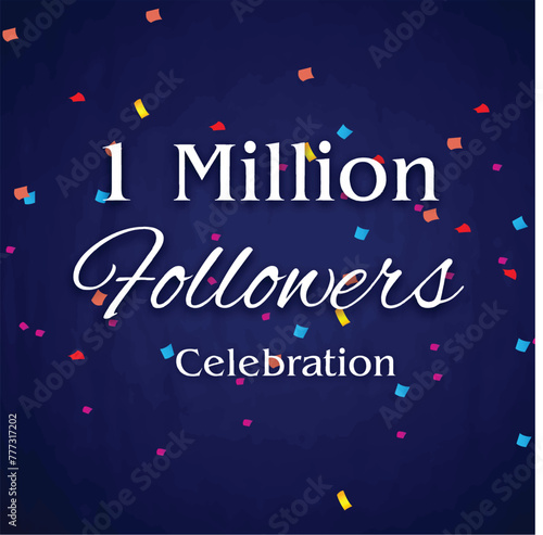 1M follower Milestone: Celebrate One Million Social Media Followers with Our Modern Thank You Banner Design on a Cheerful Background