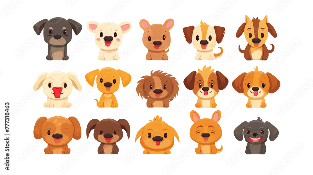 Assorted Cartoon Dogs in Various Poses isolated Assorted Cartoon Dogs in Various Poses isolated