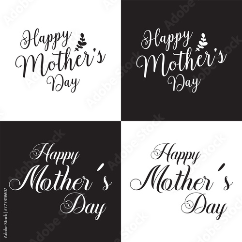 Happy Mothers Day typography poster. Vector illustrator. EPS 10