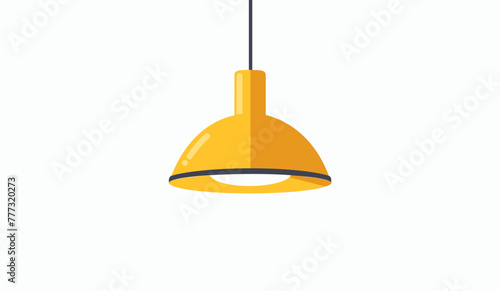 Yellow hanging lamp on a white background