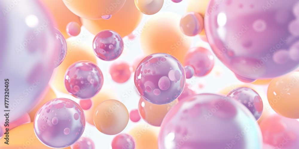 banner Abstract background, with 3D lilac, violet, green, blue and yellow spheres, balls on light background, background for holiday, birthday, Tranquility, harmony of inner state, visual pleasure banner Abstract background, with 3D lilac, violet, green, blue and yellow spheres, balls on light background, background for holiday, birthday, Tranquility, harmony of inner state, visual pleasure