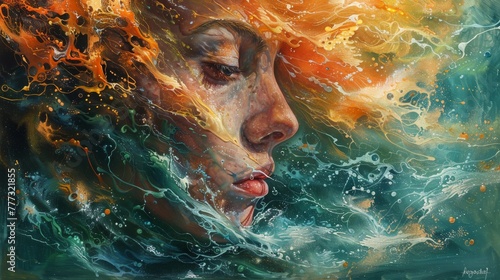 Dreamlike surrealism captured in a whirlwind of vivid and expressive oil paints.
